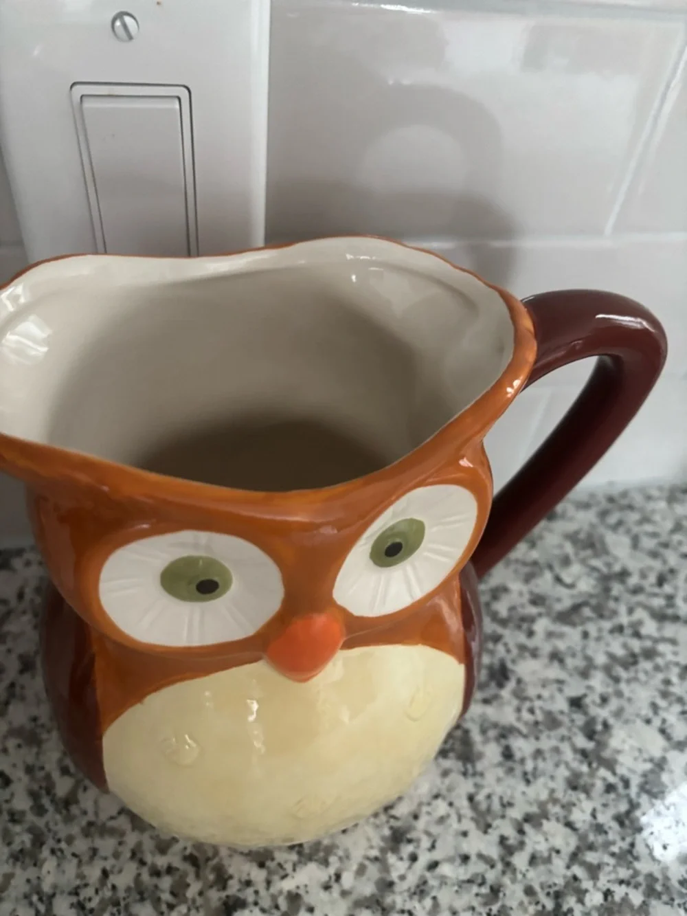 Owl Ceramic Pitcher Adorable NEW Final Sale
